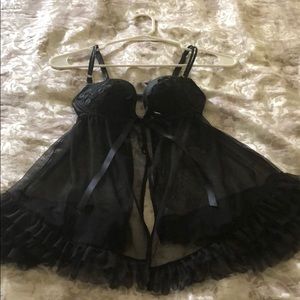 Victoria’s Secret ruffled black lingerie